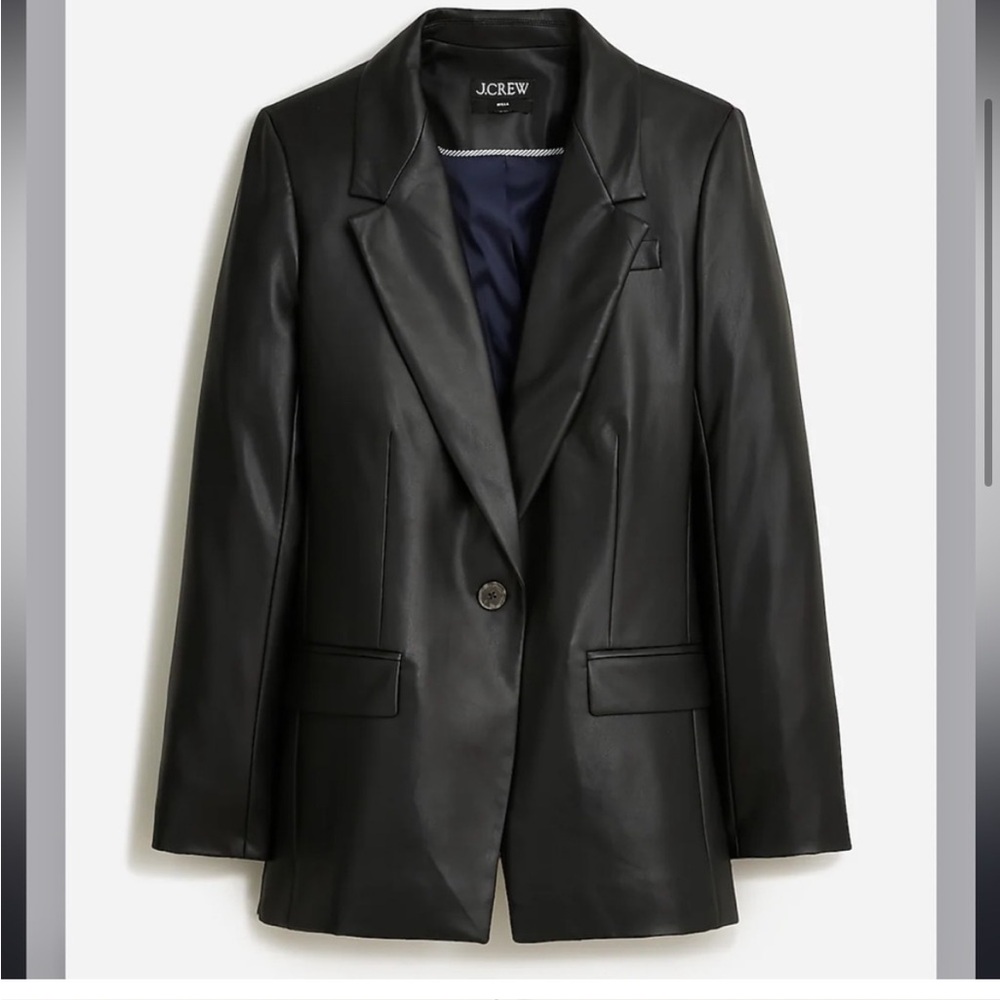 NWT Jcrew wila leather blazer